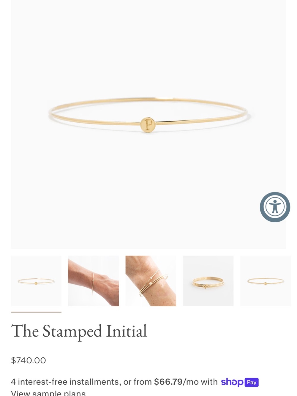 Yearly Co. Stamped Initial J Gold Bangle 7.5 - Picture 4 of 4